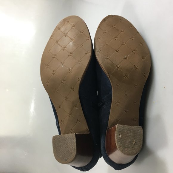 Jack Rogers 9 M Blue Suede 2.5 Heels Ankle Booties - Picture 6 of 8